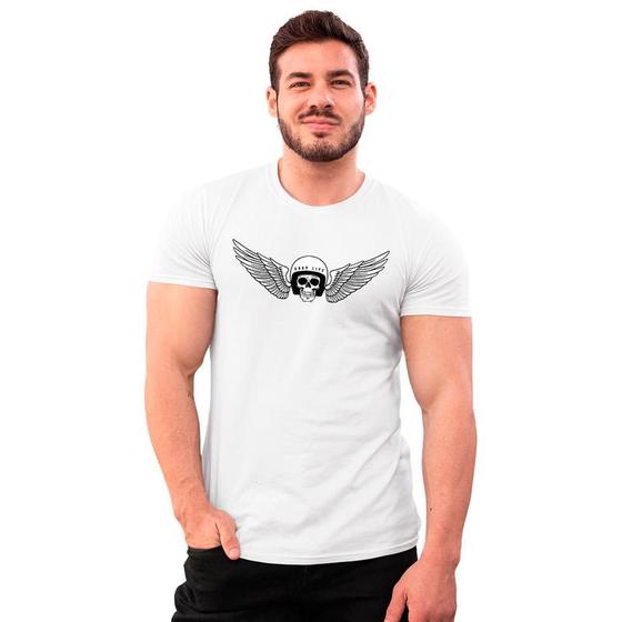 Imagem de Camiseta Algodão Caveira de Capacete Com Assas Radical