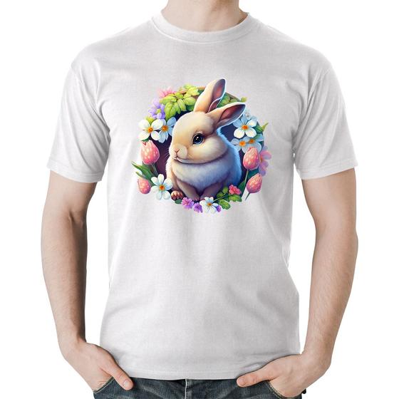 Imagem de Camiseta Algodão Coelhinho e flores - Foca na Moda