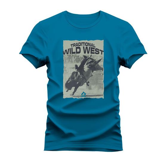 Imagem de Camiseta Algodão Confortável Malha Mácia Estampada Traditional Wild West