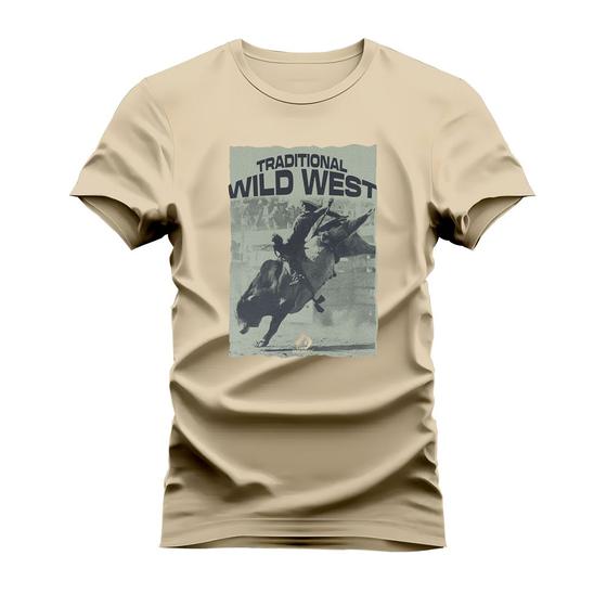 Imagem de Camiseta Algodão Confortável Malha Mácia Estampada Traditional Wild West