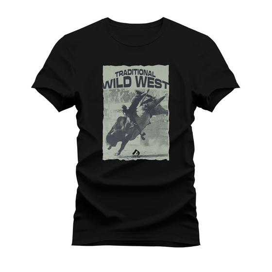 Imagem de Camiseta Algodão Confortável Malha Mácia Estampada Traditional Wild West