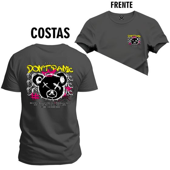 Imagem de Camiseta Algodão Confortável Premium Urso Arial Black Frente e Costas