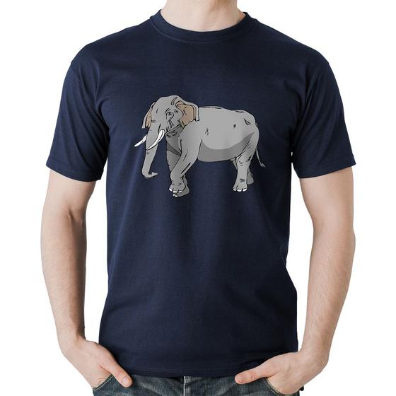 Imagem de Camiseta Algodão Elefante Ilustração - Foca na Moda