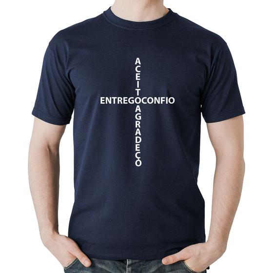 Imagem de Camiseta Algodão Entrego, Confio, Aceito, Agradeço - Foca na Moda