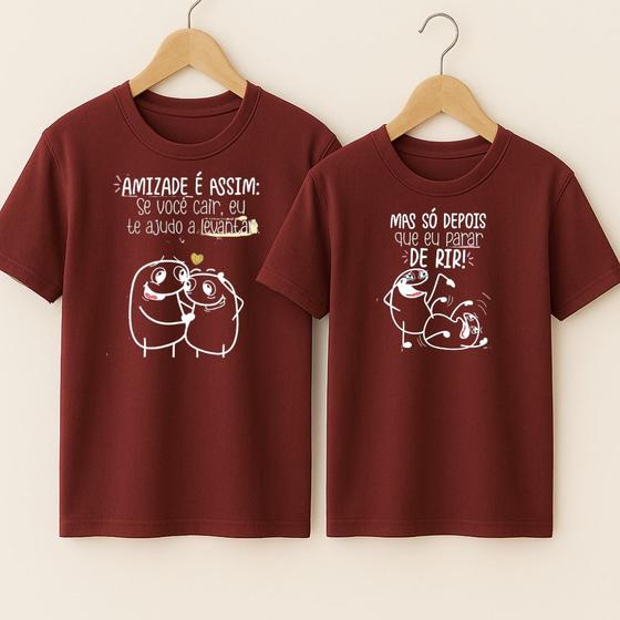 Camiseta Algodão Estampa Amizade É Assim Meme Engraçado Flork Amigas ...