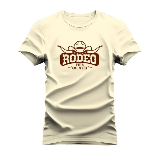 Imagem de Camiseta Algodão Estampada Unissex T-Shirt Confortável Chapeu Rodeio