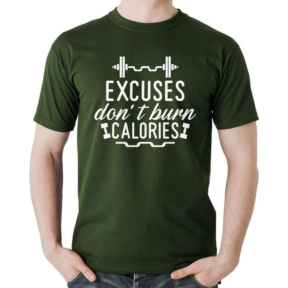 Imagem de Camiseta Algodão Excuses Do'nt Burn Calories - Foca na Moda