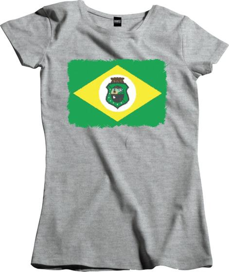 Imagem de Camiseta Algodão Feminina Bandeira Estado do Ceara Aquarela