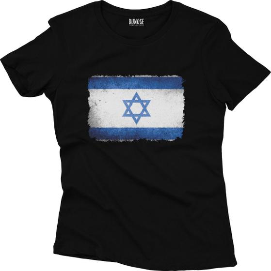 Imagem de Camiseta Algodão Feminina bandeira Israel Worned Vintage