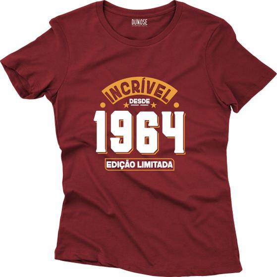 Imagem de Camiseta Algodão Feminina Camisa Data incrivel desde 1964