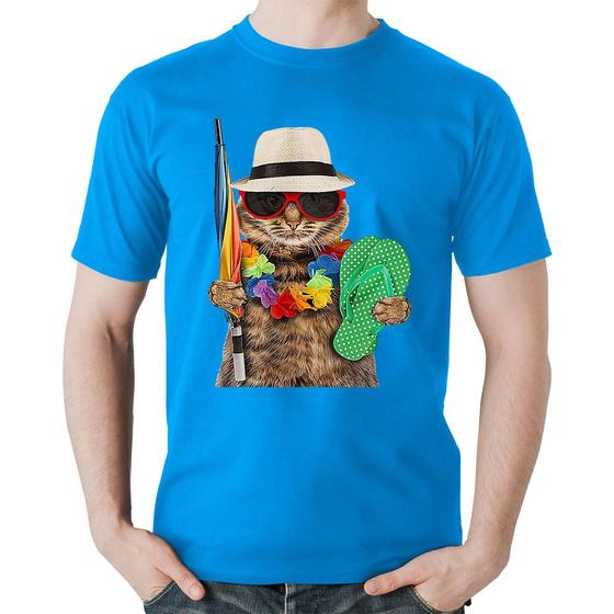 Imagem de Camiseta Algodão Gato nas Férias - Foca na Moda