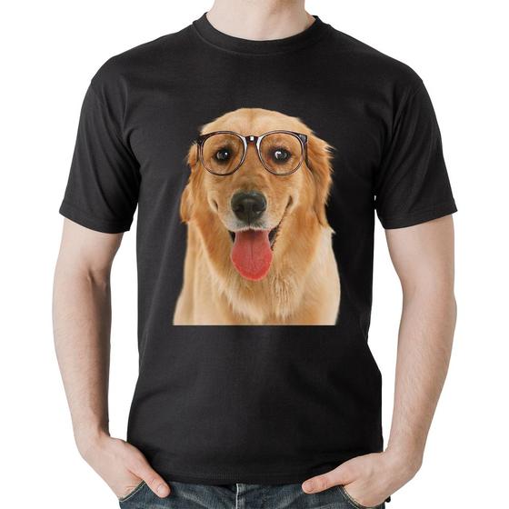 Imagem de Camiseta Algodão Golden Retriever de Óculos - Foca na Moda