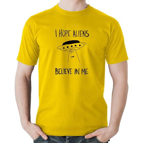 Imagem de Camiseta Algodão I hope Aliens Believe In Me - Foca na Moda