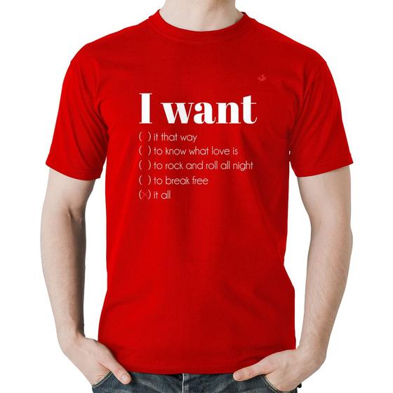 Imagem de Camiseta Algodão I want... - Foca na Moda