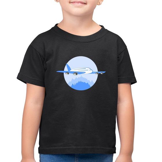 Imagem de Camiseta Algodão Infantil Avião nas Montanhas - Foca na Moda