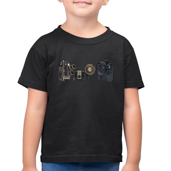 Imagem de Camiseta Algodão Infantil Câmeras Vintage - Foca na Moda