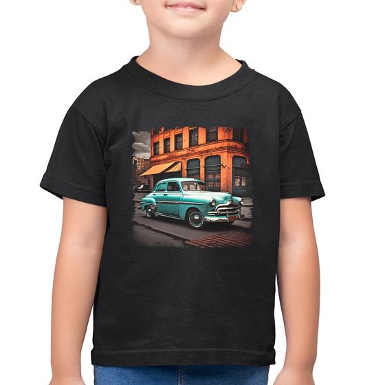 Imagem de Camiseta Algodão Infantil Carro retrô na cidade - Foca na Moda