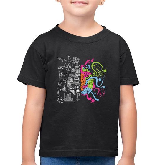 Imagem de Camiseta Algodão Infantil Cérebro Analítico e Criativo - Foca na Moda