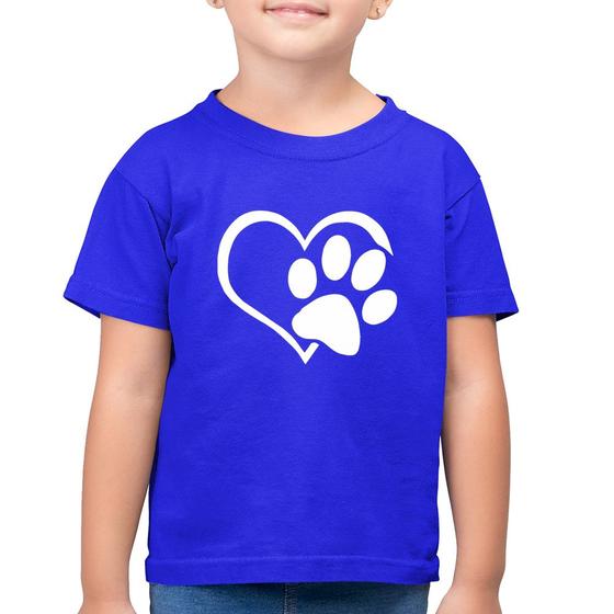 Imagem de Camiseta Algodão Infantil Coração Patinha - Foca na Moda