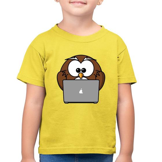 Imagem de Camiseta Algodão Infantil Coruja Internauta - Foca na Moda