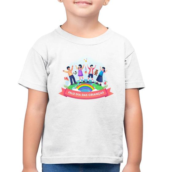 Imagem de Camiseta Algodão Infantil Feliz Dia das Crianças - Foca na Moda