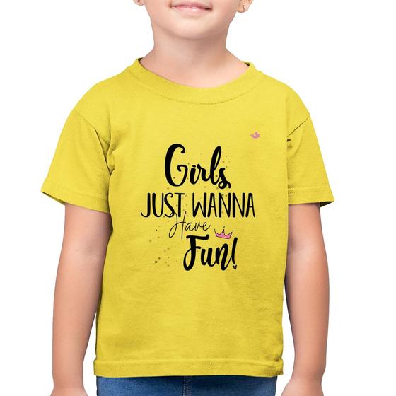 Imagem de Camiseta Algodão Infantil Girls just wanna have fun! - Foca na Moda