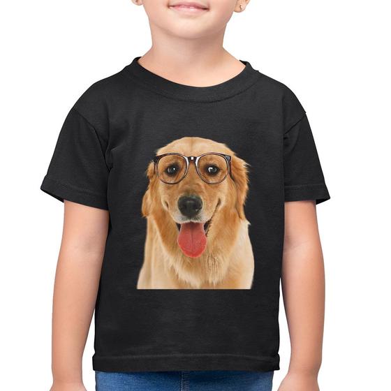 Imagem de Camiseta Algodão Infantil Golden Retriever de Óculos - Foca na Moda