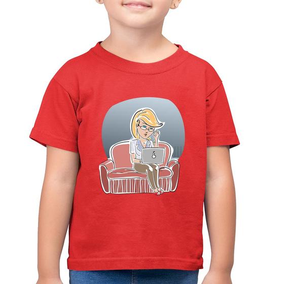 Imagem de Camiseta Algodão Infantil Home Office - Foca na Moda