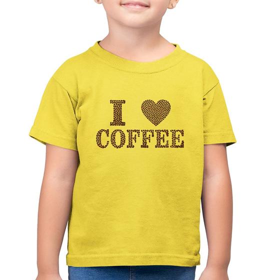 Imagem de Camiseta Algodão Infantil I Love Coffee - Foca na Moda