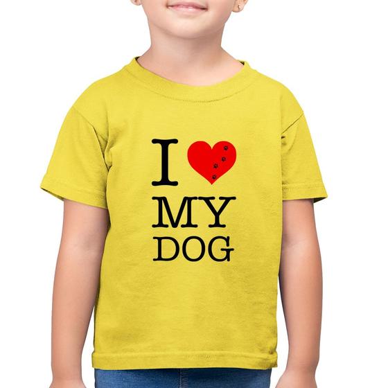 Imagem de Camiseta Algodão Infantil I love My Dog - Foca na Moda