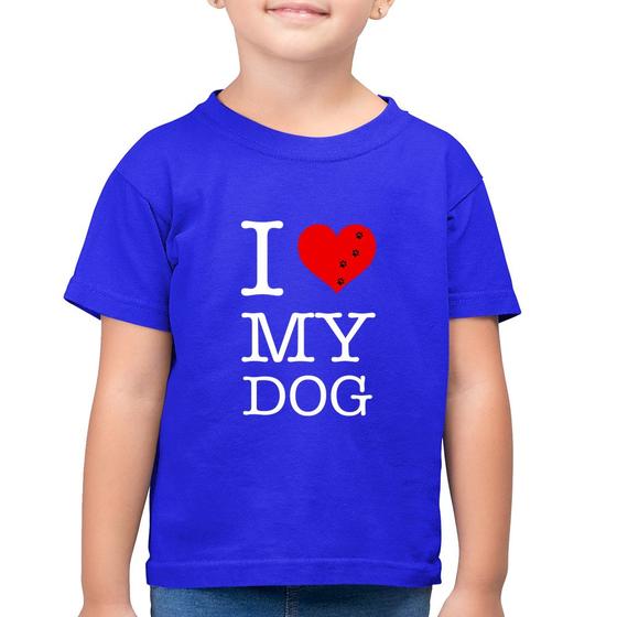 Imagem de Camiseta Algodão Infantil I love My Dog - Foca na Moda