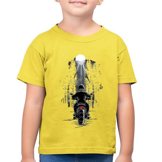 Imagem de Camiseta Algodão Infantil Motociclista na floresta - Foca na Moda