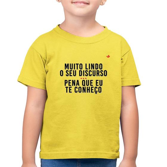 Imagem de Camiseta Algodão Infantil Muito lindo o seu discurso - Foca na Moda