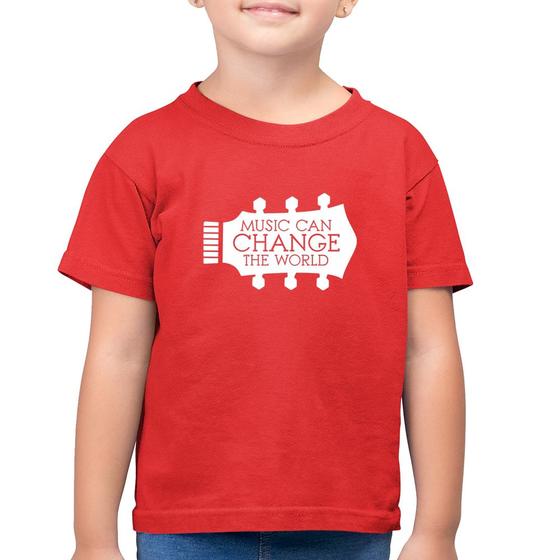 Imagem de Camiseta Algodão Infantil Music Can Change The World - Foca na Moda