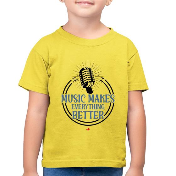 Imagem de Camiseta Algodão Infantil Music makes everything better - Foca na Moda