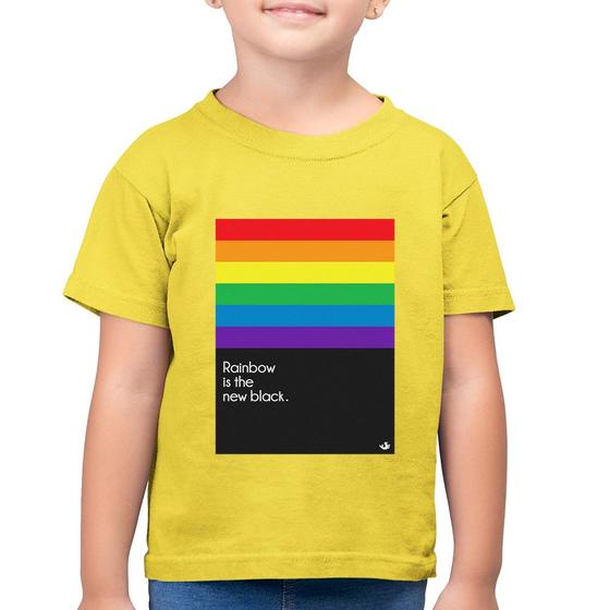 Imagem de Camiseta Algodão Infantil Rainbow is the new black - Foca na Moda