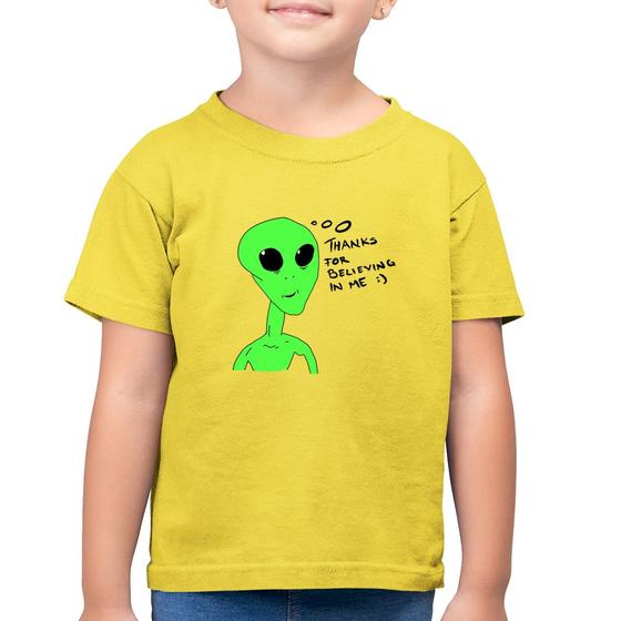 Imagem de Camiseta Algodão Infantil Thank's For Believing In Me Alien - Foca na Moda