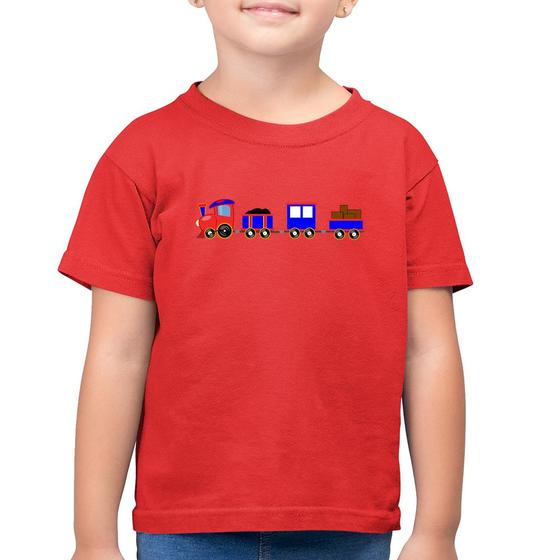 Imagem de Camiseta Algodão Infantil Trenzinho Azul - Foca na Moda