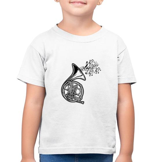 Imagem de Camiseta Algodão Infantil Trompa Notas Musicais - Foca na Moda