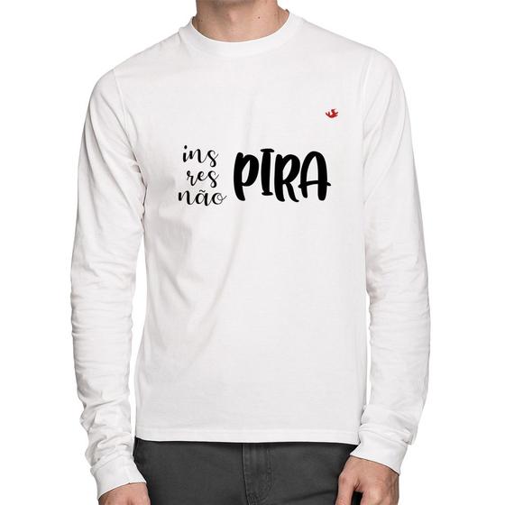 Imagem de Camiseta Algodão Inspira, respira, não pira Manga Longa - Foca na Moda