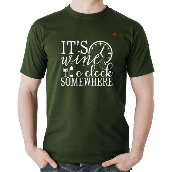 Imagem de Camiseta Algodão It's wine o'clock somewhere - Foca na Moda