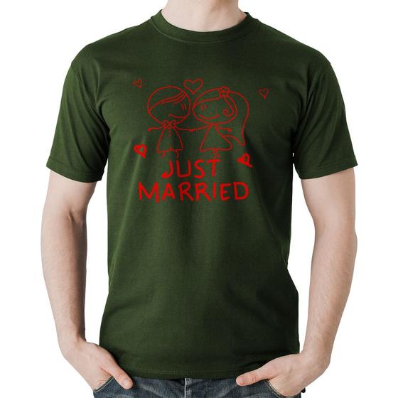 Imagem de Camiseta Algodão Just Married - Foca na Moda