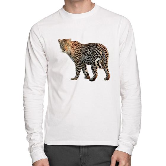 Imagem de Camiseta Algodão Leopardo Manga Longa - Foca na Moda