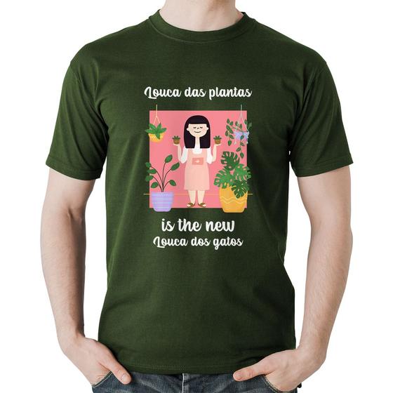 Imagem de Camiseta Algodão Louca das plantas is the new louca dos gatos - Foca na Moda