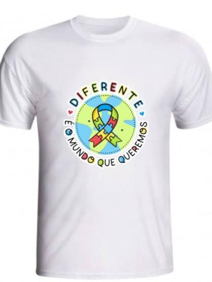 Imagem de Camiseta algodão mãe de autista Mundo diferente Blusa Unissex