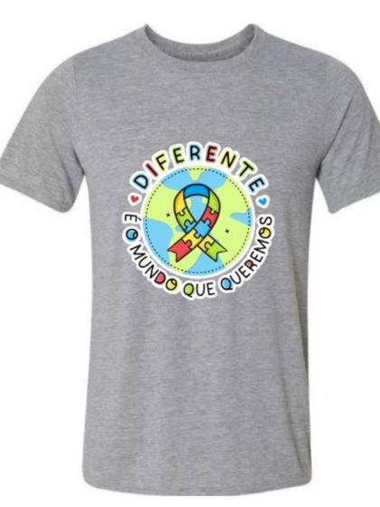 Imagem de Camiseta algodão mãe de autista Mundo diferente Blusa Unissex