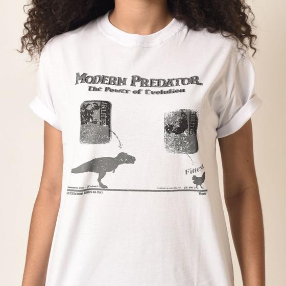Imagem de Camiseta Algodão Manga curta Branca Preta Estampada Modern Predator