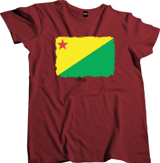 Imagem de Camiseta Algodão Masculina Bandeira Estado do Acre Aquarela