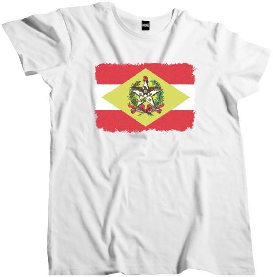 Imagem de Camiseta Algodão Masculina Bandeira Estado do Santa Catarina Aquarela