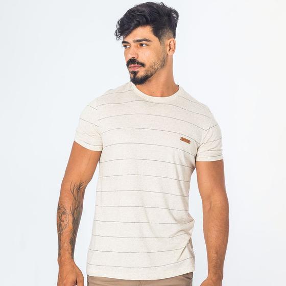 Imagem de Camiseta Algodão Masculina Com Listra Manga Curta Premium